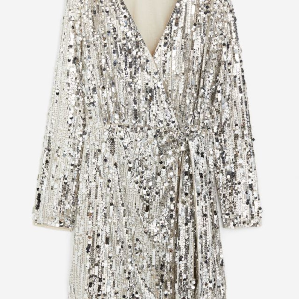 H&M Sequined Wrap Dress